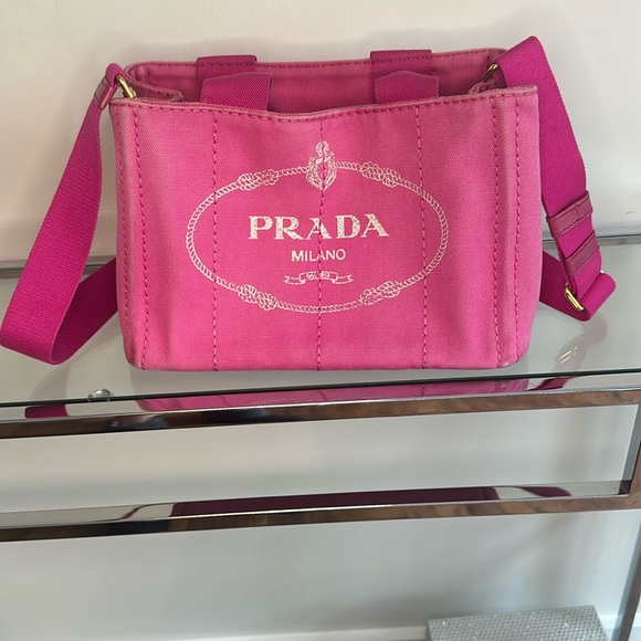 Pink Prada Canapa, Small, With Removable Strap and COA - Picture 1 of 14